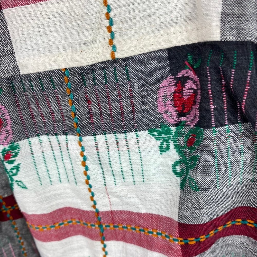 Vintage Angelique Shirt Embroidered Plaid Floral 90s Y2K Blouse Women Size Small - Picture 12 of 12